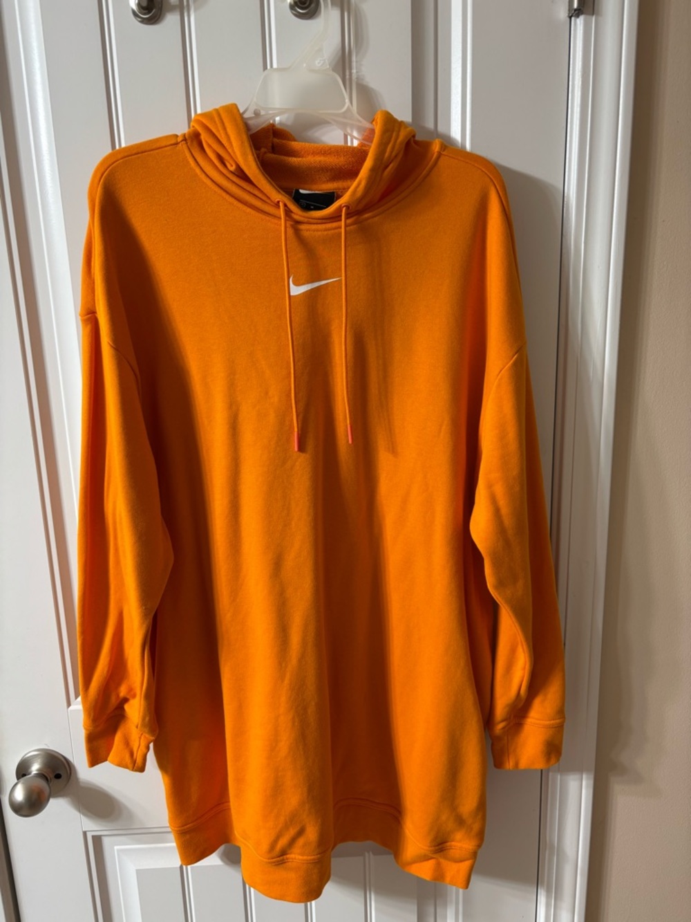 Nike Sportswear Orange Fleece Pullover Hoodie Dress